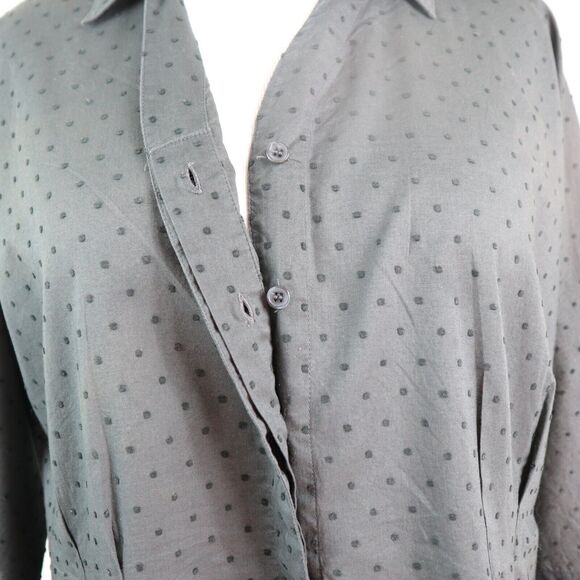 Soft Surroundings Size 1X Dotted Button Down Shirt Dolman Gray - Picture 8 of 10